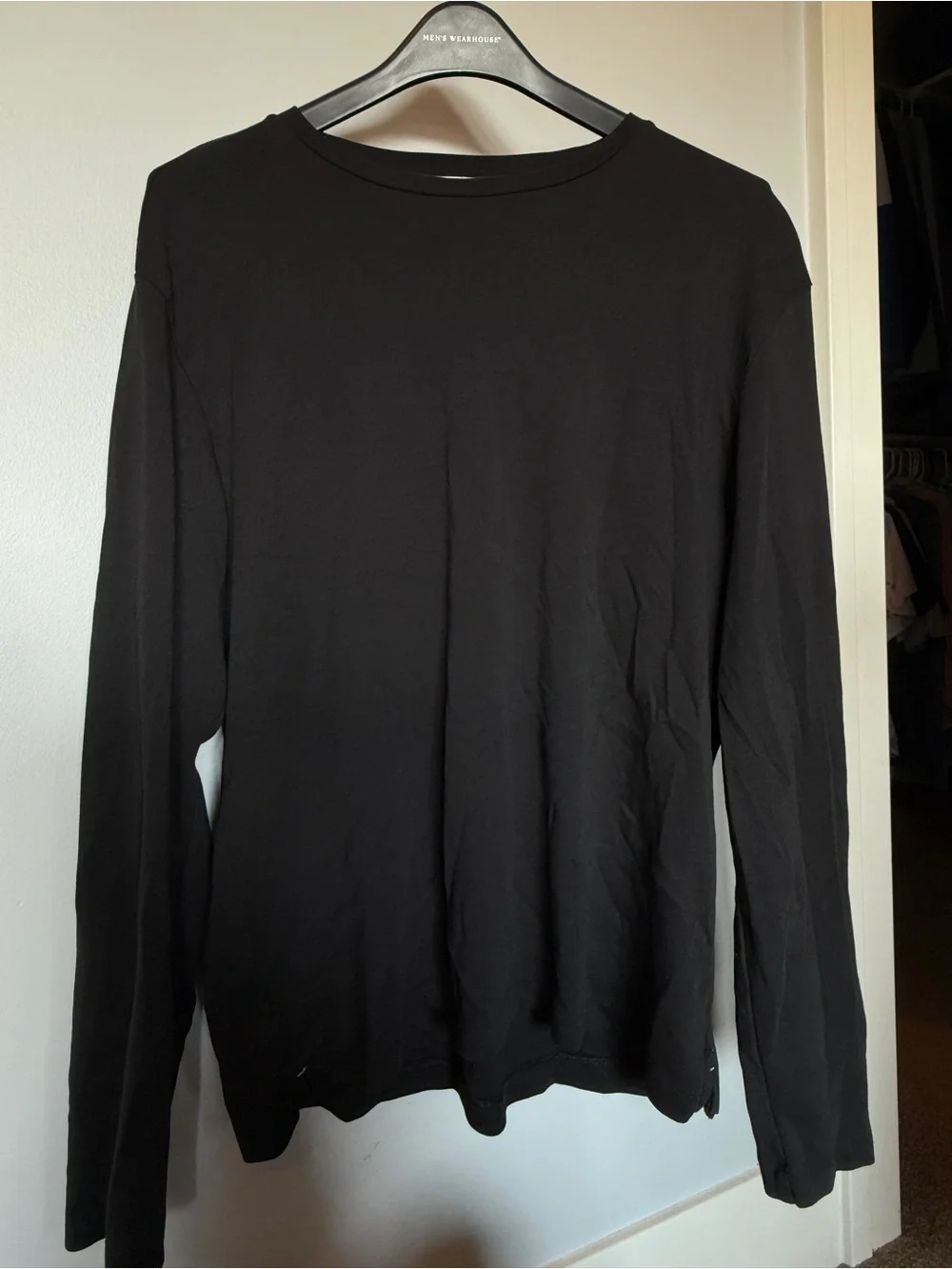 Banana Republic Black Long-Sleeve Crewneck Shirt